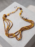 COLLANA MULTIFILO WOOD GIALLO