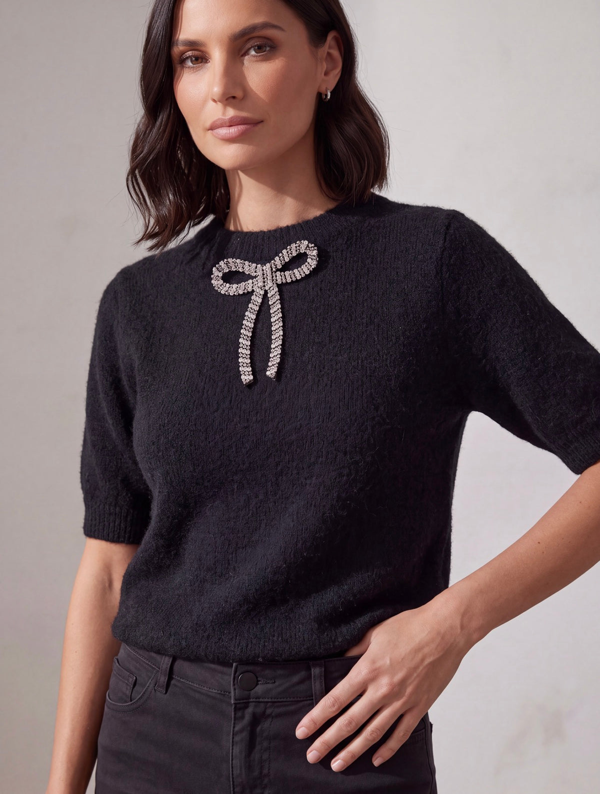 MAGLIA MOHAIR CON SPILLA