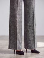 PANTALONI PALAZZO TWEED GRIGIO CON PAILLETTES