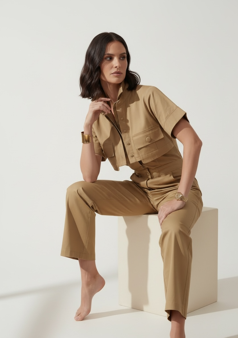 CAMICIA CROPPED SAFARI