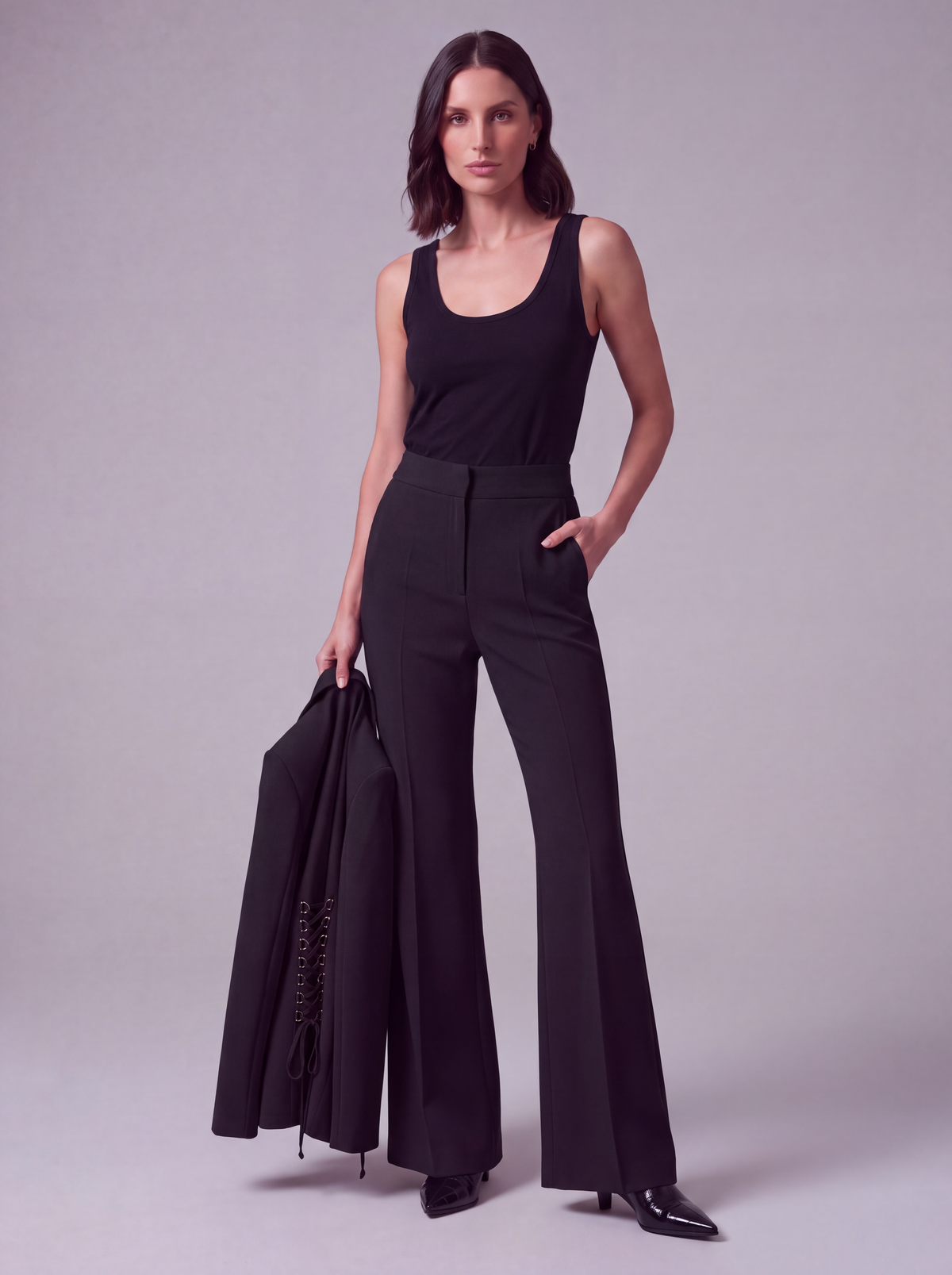 PANTALONE FLARE NERO