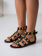 SANDALI BORCHIE NERO