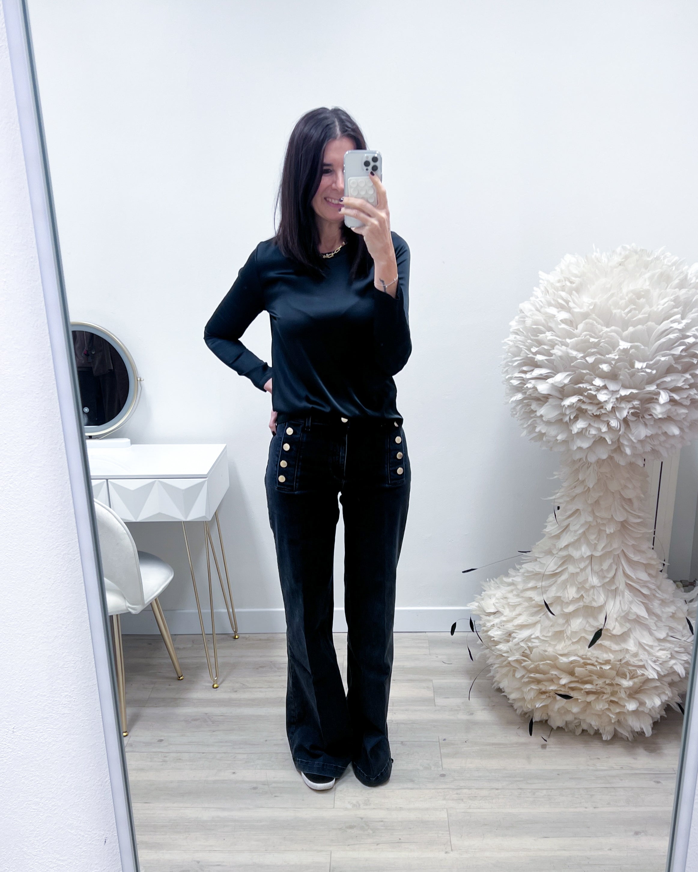 JEANS BOTTONI ORO