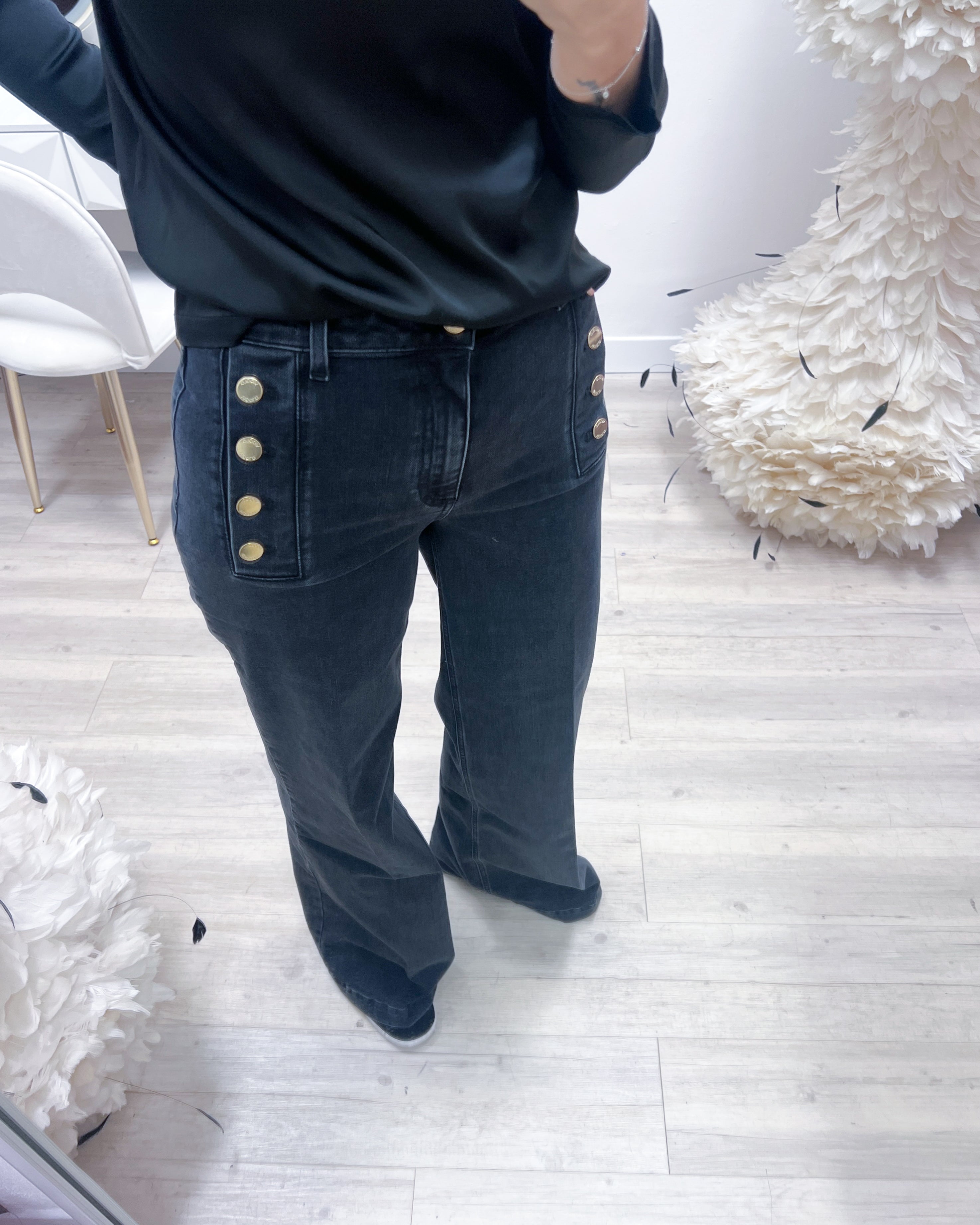 JEANS BOTTONI ORO