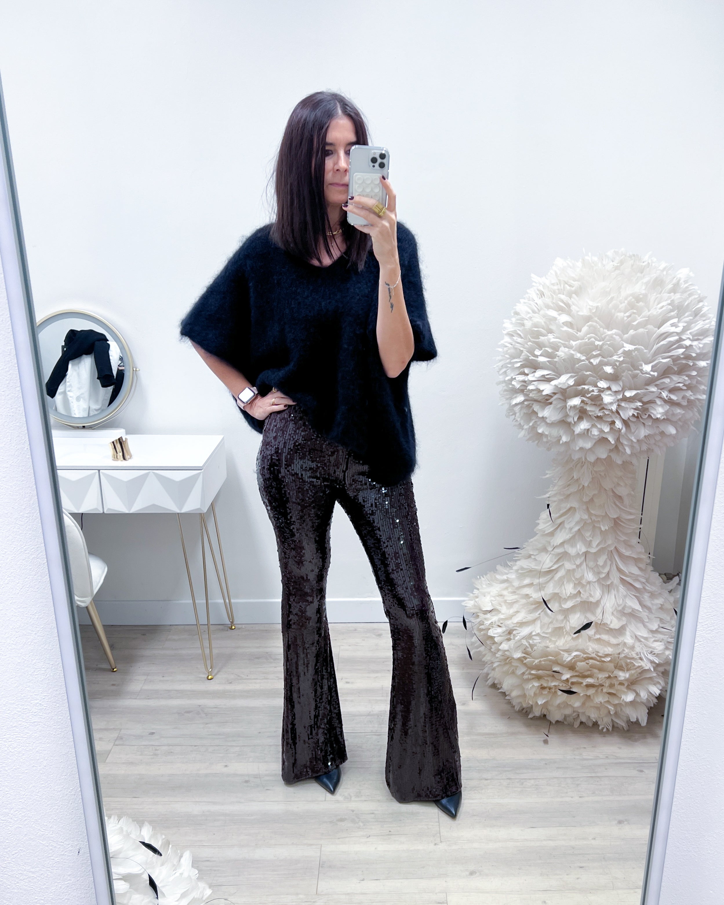 MAGLIA MOHAIR NERO