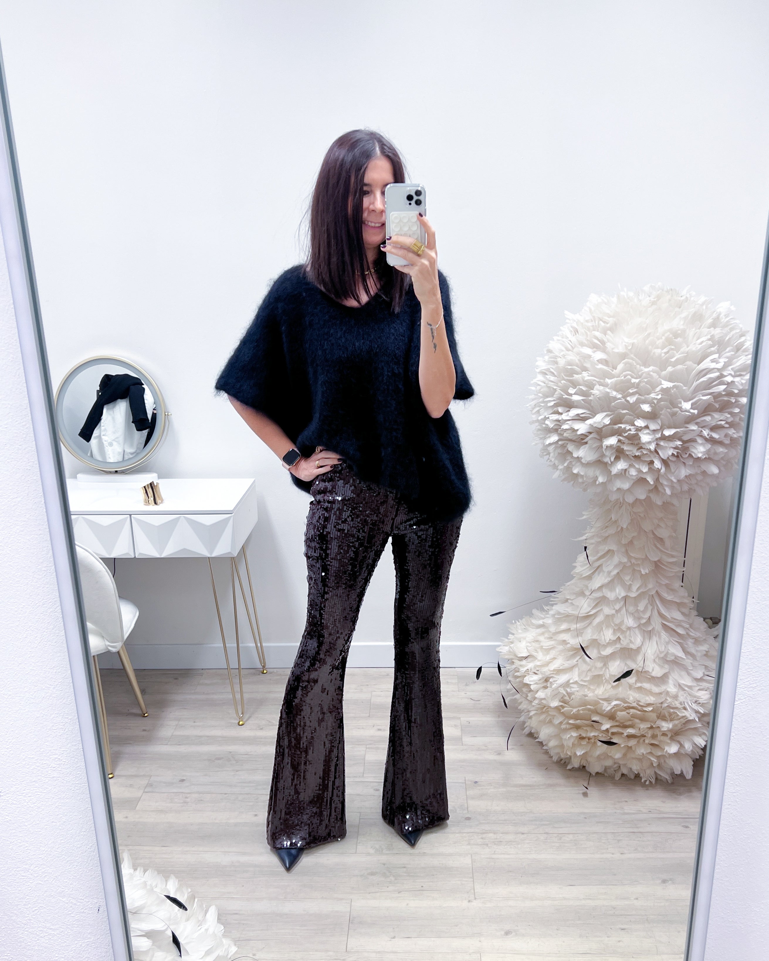 PANTALONI PAILLETTES BROWN