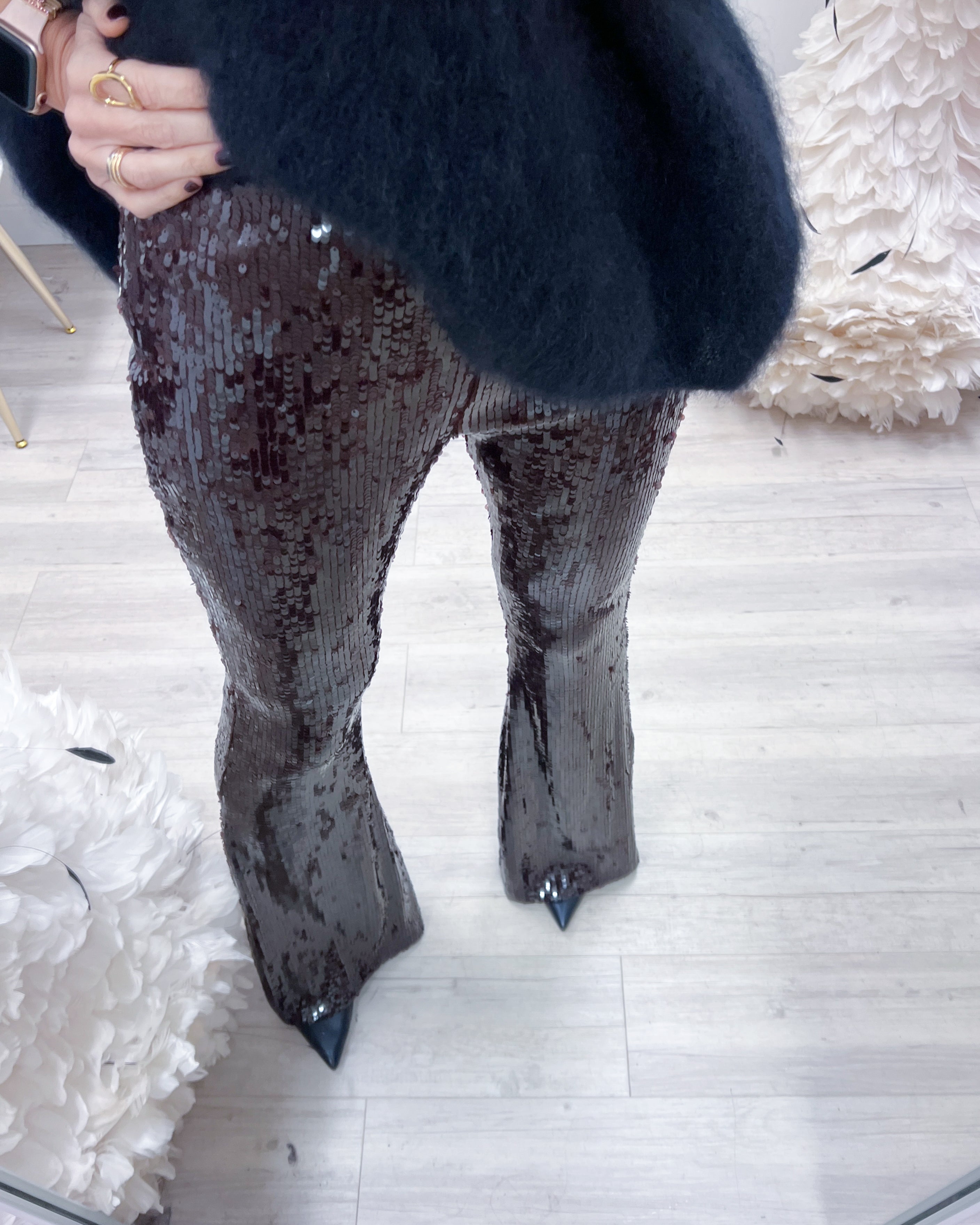 PANTALONI PAILLETTES BROWN