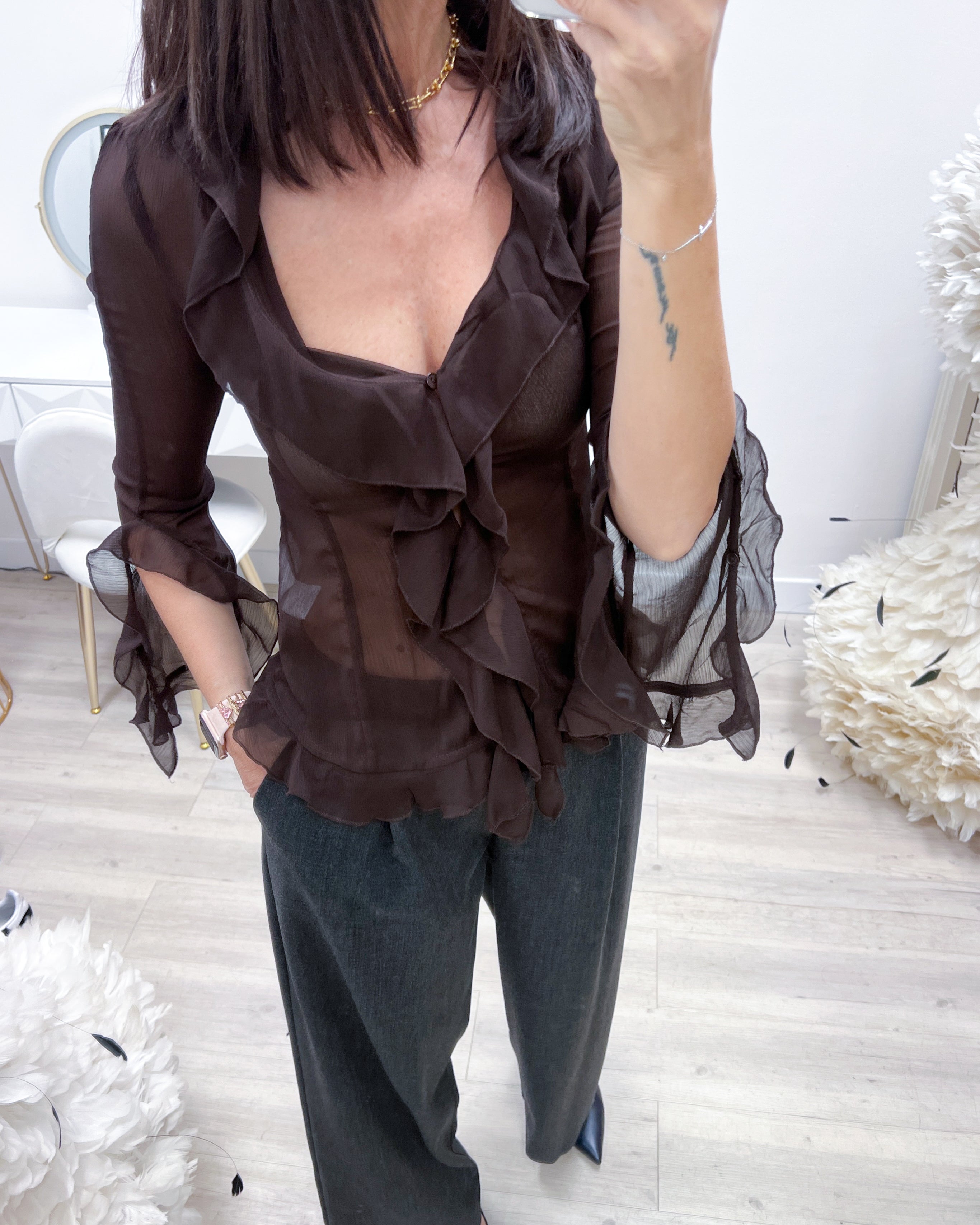 CAMICIA ORGANZA MORO