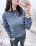 MAGLIONE GRIGIO STRASS