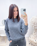 MAGLIONE GRIGIO STRASS