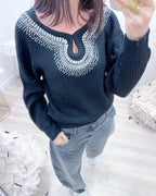 MAGLIONE GOCCIA NERO