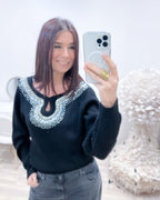 MAGLIONE GOCCIA NERO