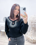 MAGLIONE GOCCIA NERO