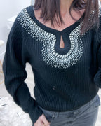 MAGLIONE GOCCIA NERO