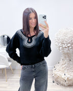 MAGLIONE GOCCIA NERO