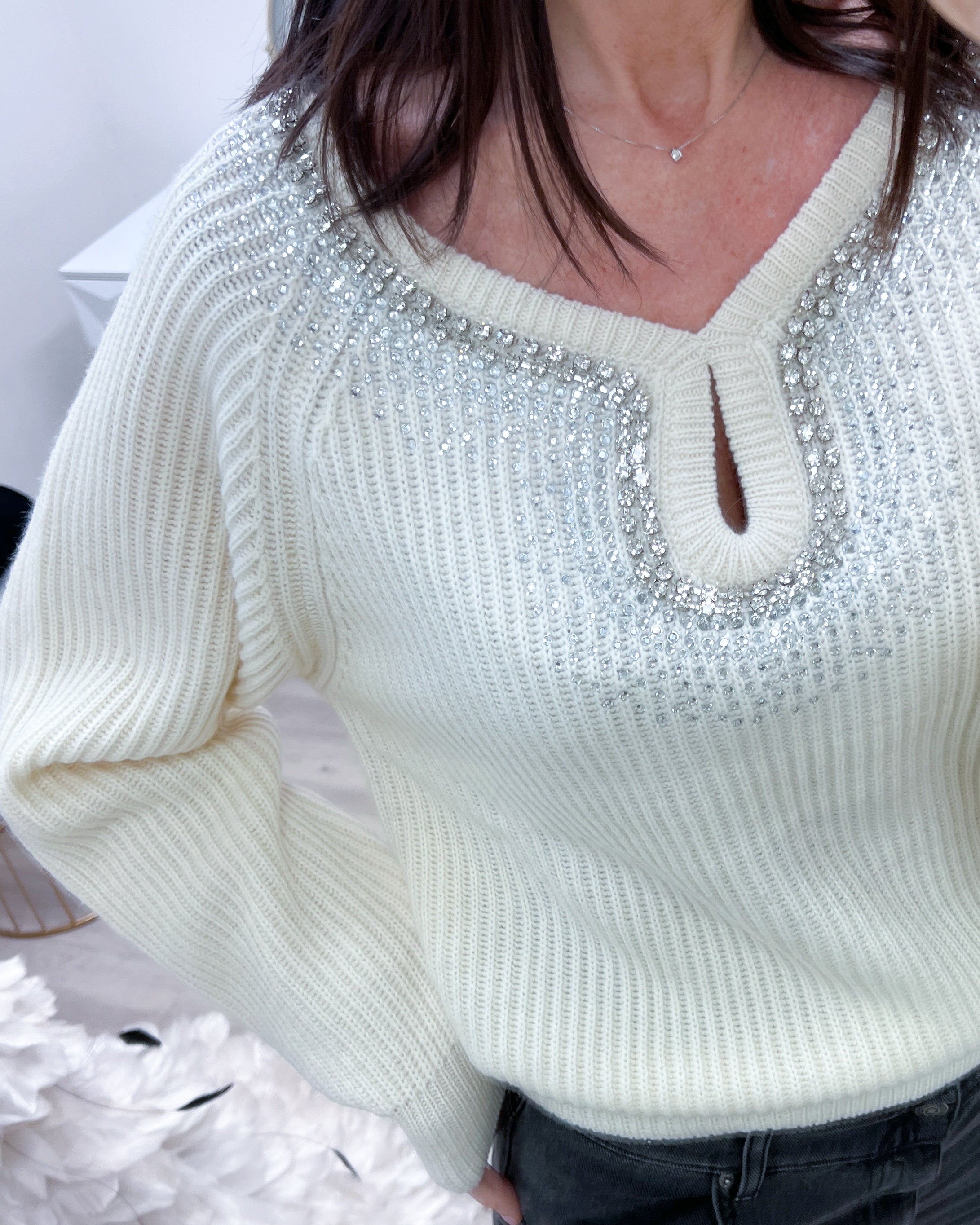 MAGLIONE GOCCIA BIANCO