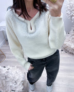 MAGLIONE GOCCIA BIANCO