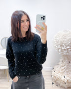MAGLIONE NERO STRASS