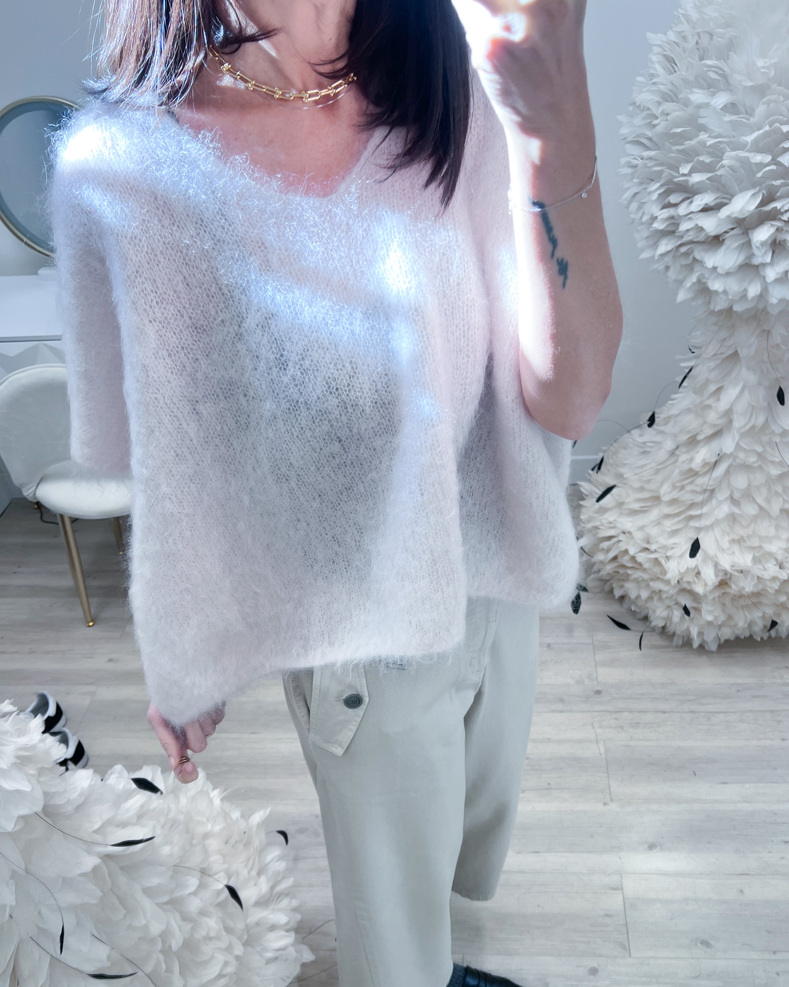 MAGLIA MOHAIR GHIACCIO