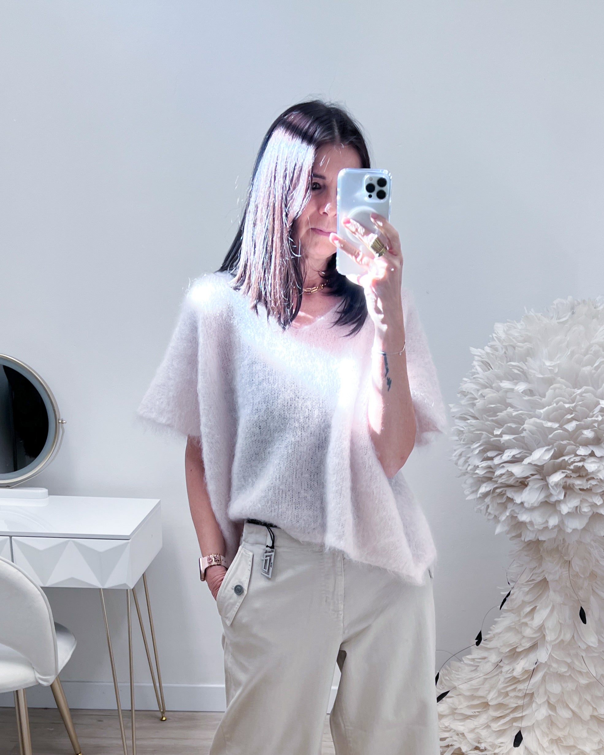 MAGLIA MOHAIR GHIACCIO