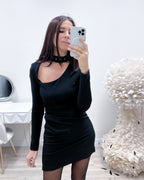 MINI DRESS SCOLLO ASSIMETRICO