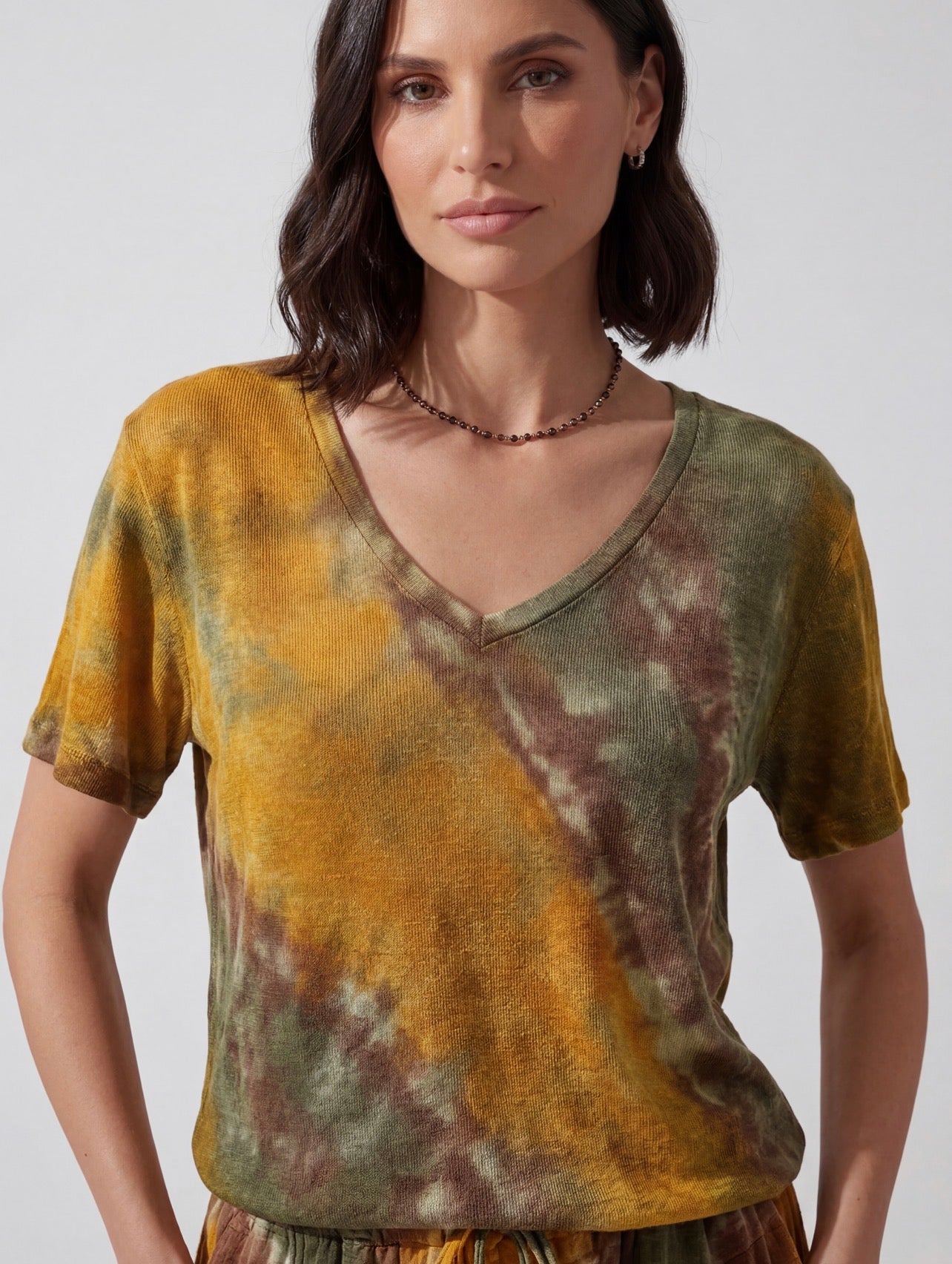 MAGLIA IN LINO TIE DYE ARMY