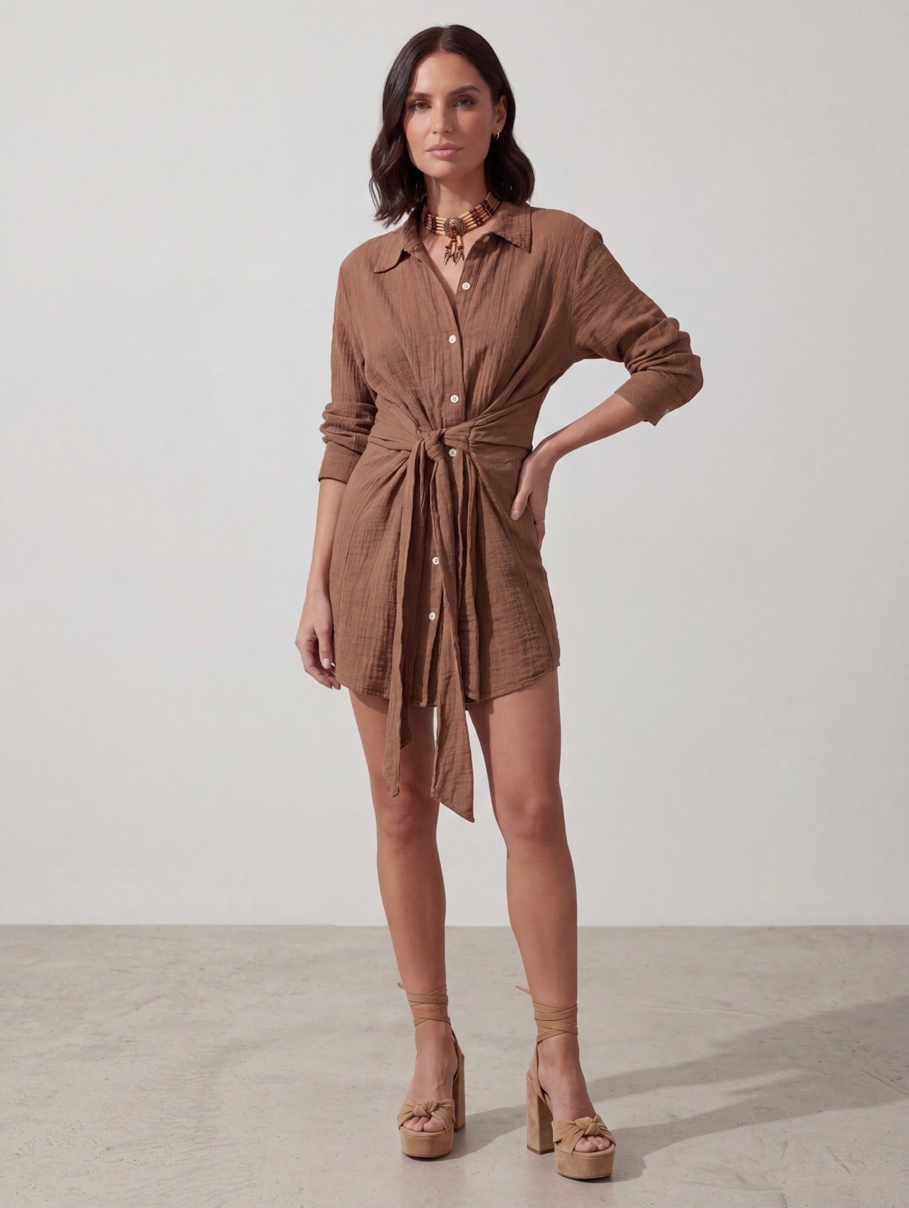 MINI ABITO IN GARZA DESERT