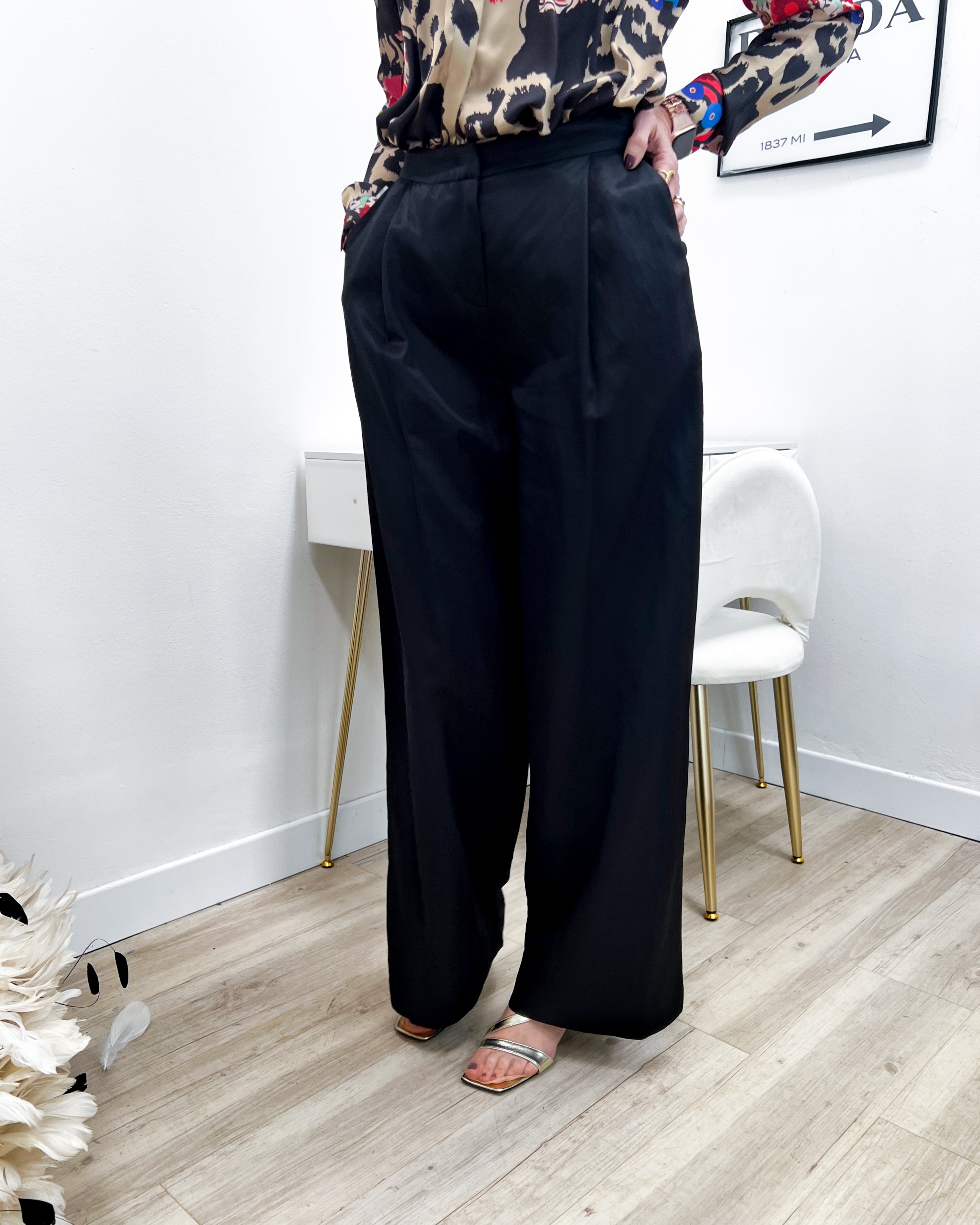 PANTALONI PALAZZO NERI