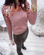MAGLIONE PAILlETTES ROSA