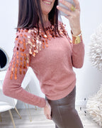 MAGLIONE PAILlETTES ROSA