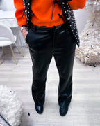 PANTALONI ECO PELLE NERO