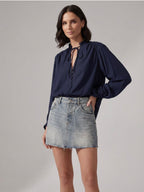 BLUSA CHIFFON ROMANTIC NAVY