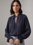 BLUSA CHIFFON ROMANTIC NAVY