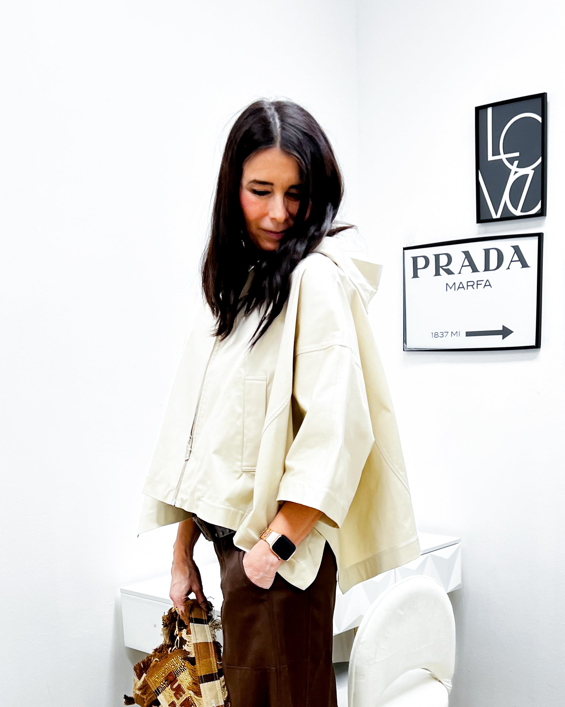 MANTELLA CON ZIP  AVORIO