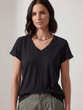 TSHIRT SCOLLO A V BLACK