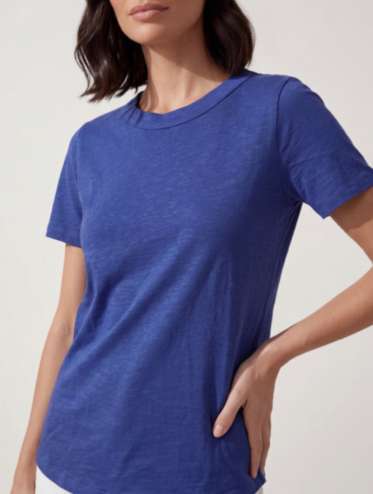 T-SHIRT BLU NAVY GIROCOLLO