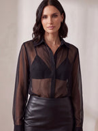 CAMICIA ORGANZA NERA