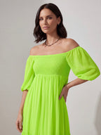 ABITO LUNGO LIME GEORGETTE