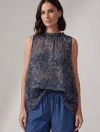TOP SMANICATO GEORGETTE