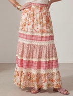 GONNA LUNGA PATCHWORK FLOREALE