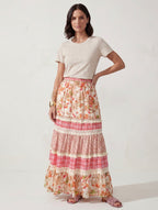 GONNA LUNGA PATCHWORK FLOREALE