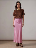 GONNA LUNGA SATIN PINK