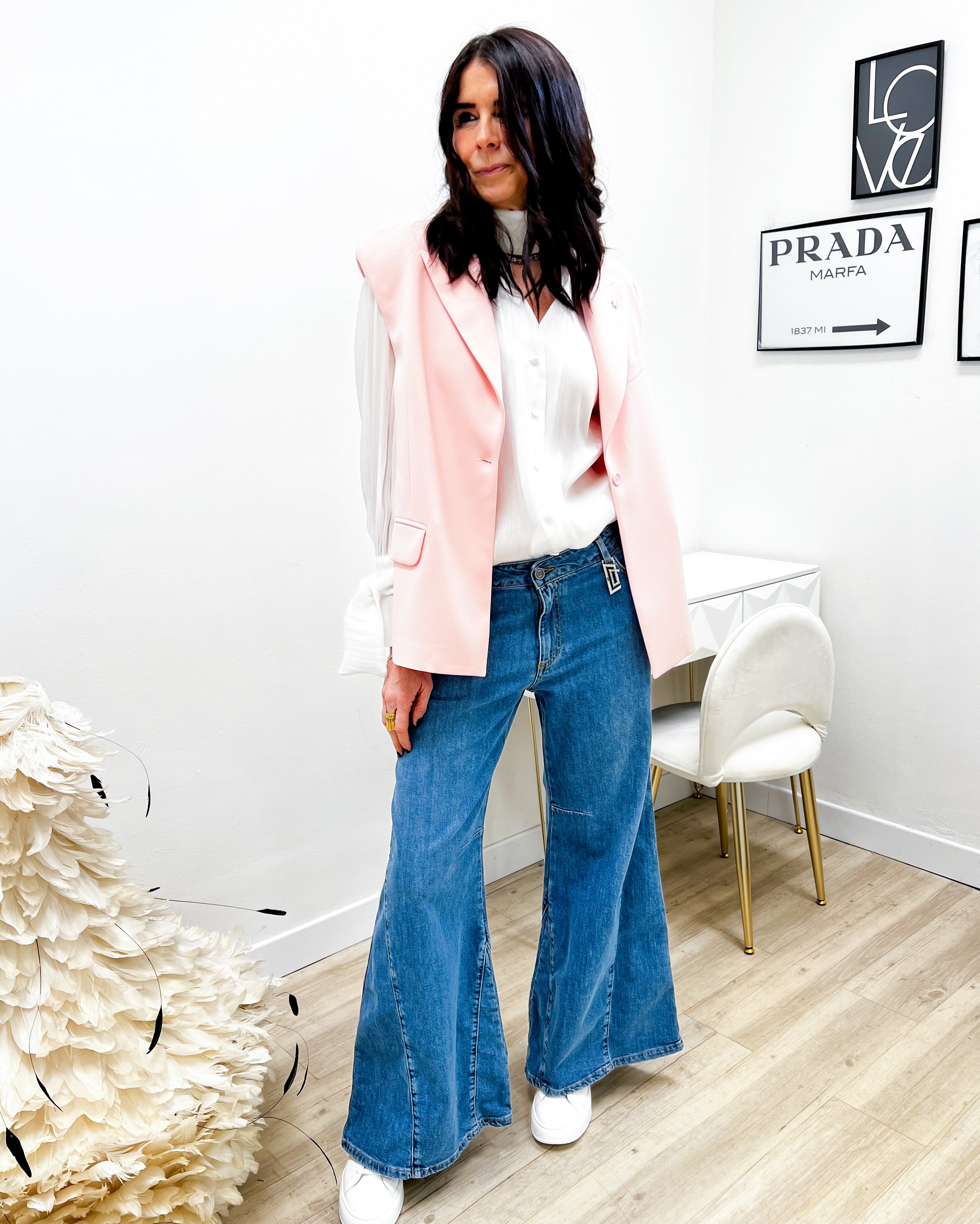 GILET OVER ROSA