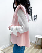 GILET OVER ROSA