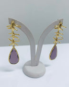 ORECCHINI CON GOCCIA MALVA