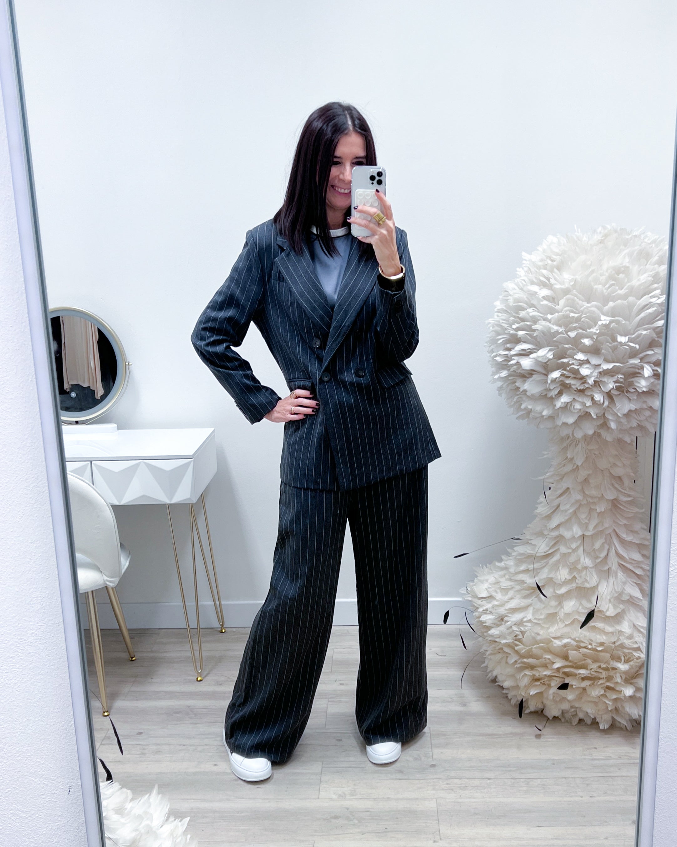 PANTALONI GESSATI CON COULISSE