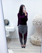 PANTALONI ECOPELLE CON INSERTI