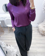 BLUSA SATIN VINO