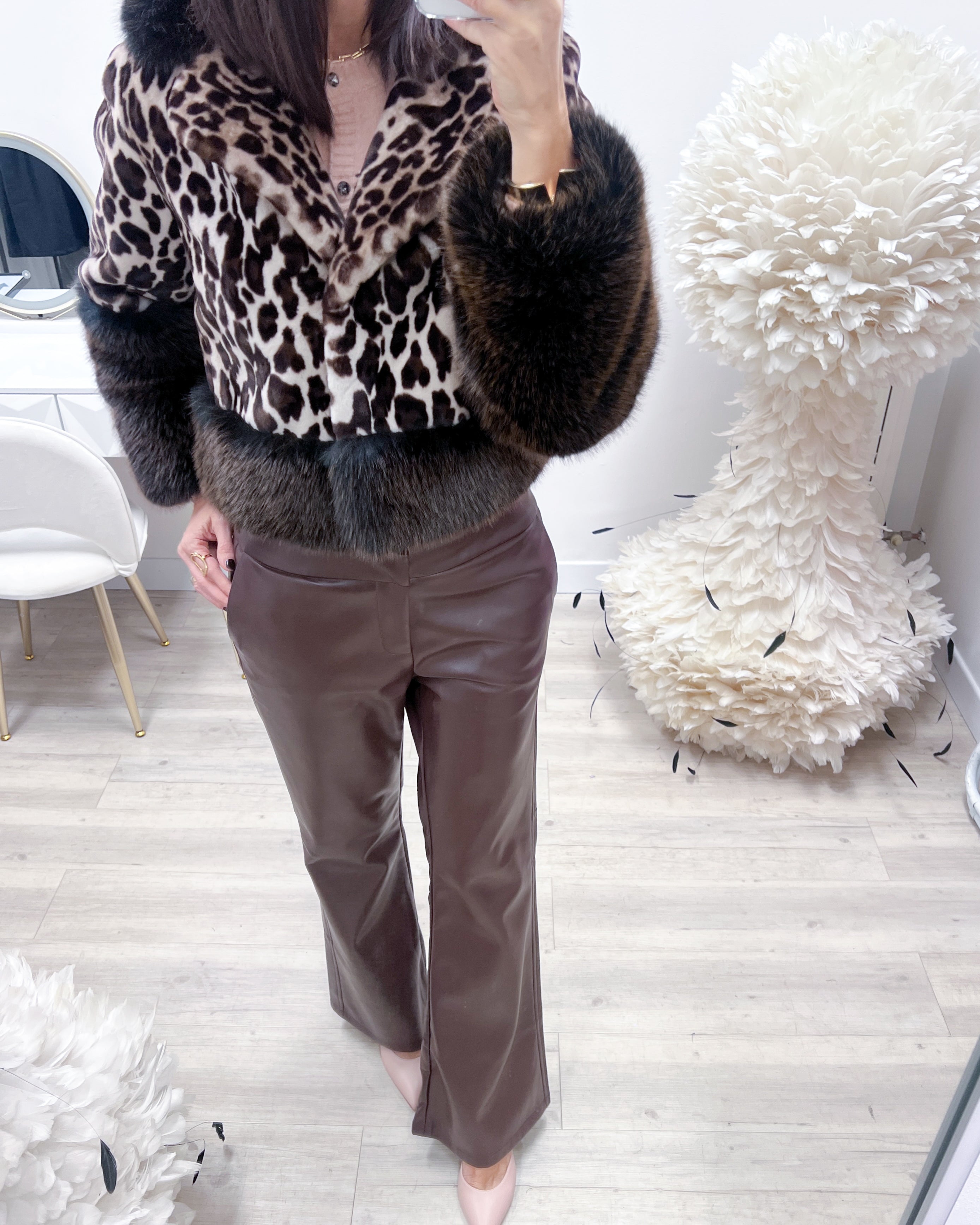 PANTALONI ECO PELLE MORO