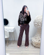 PANTALONI ECO PELLE MORO
